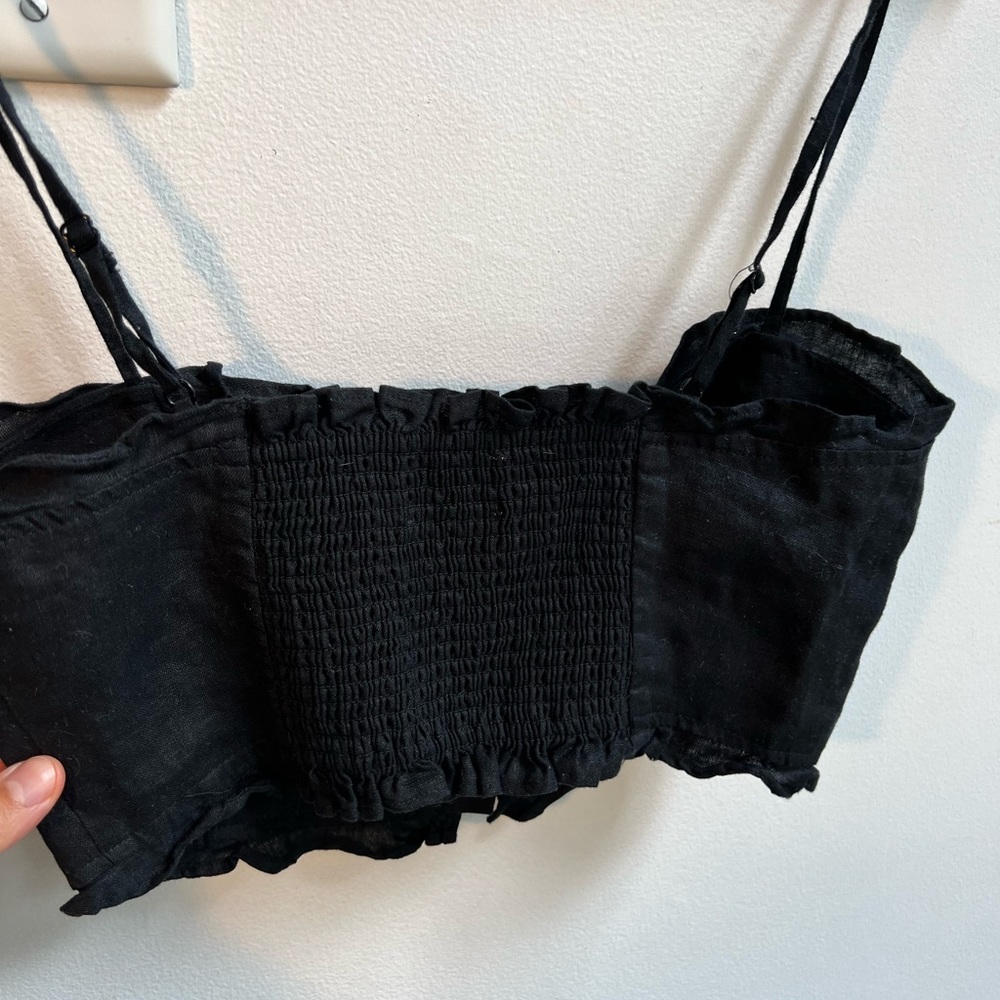 Aritzia black linen crop top XS - Picture 2 of 6
